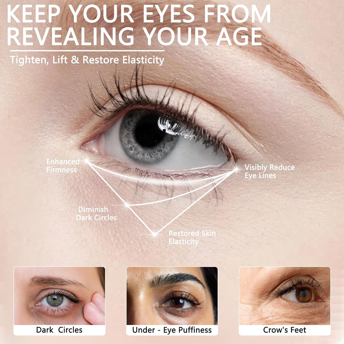 Skiennix Instant Eye Tightener Cream - Reduces Puffiness & Wrinkles, Lightweight Formula, 1 Fl oz / 30ml