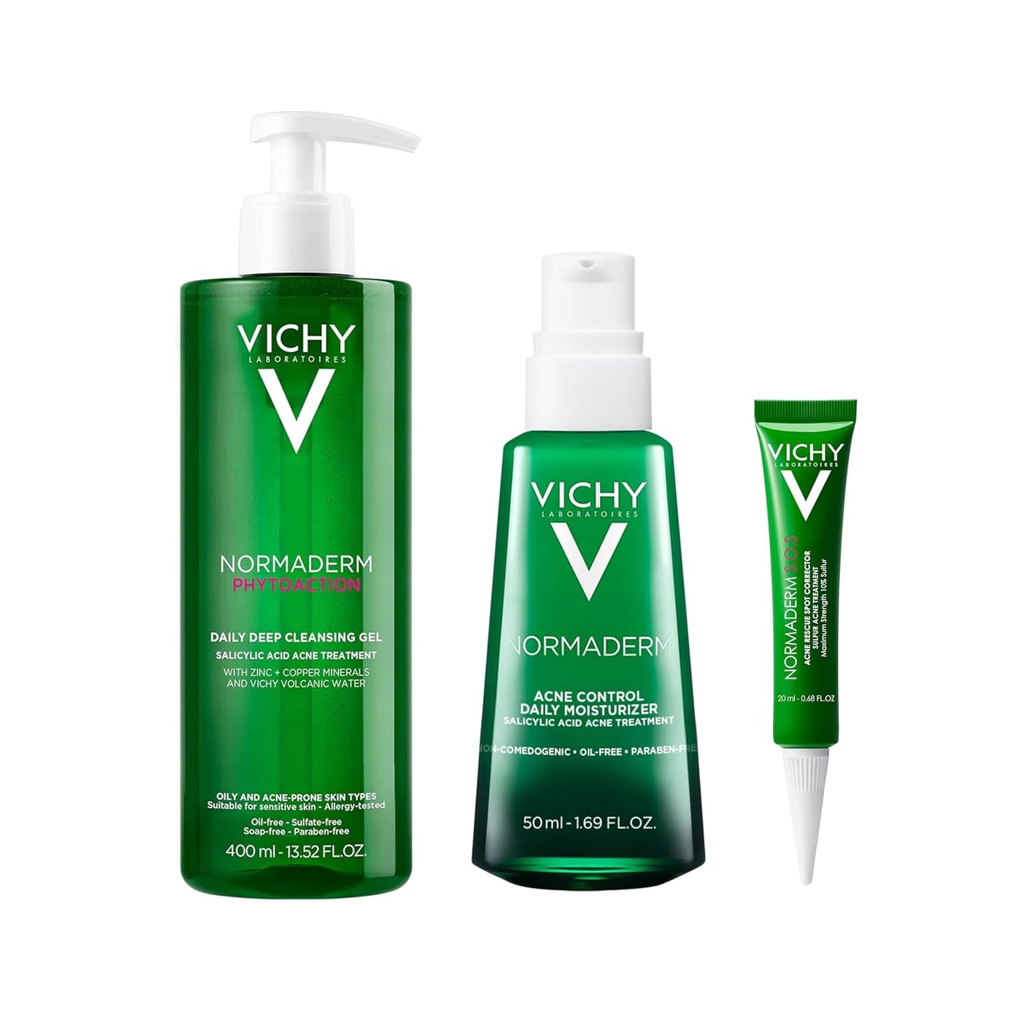 VICHY Normaderm Acne Face Wash - Salicylic Acid Cleanser for Oily Skin | Clears Clogged Pores
