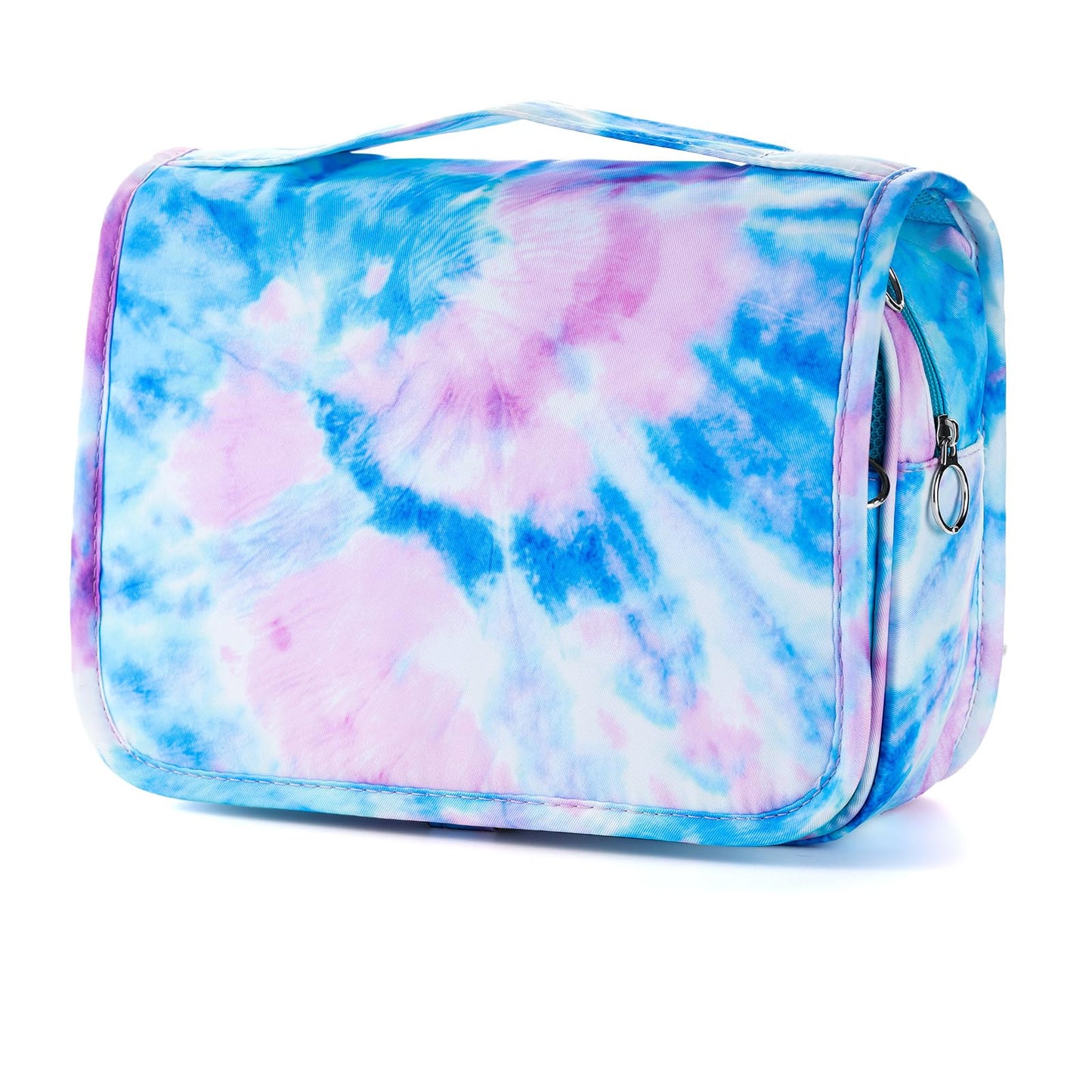 Vipdeal Kids Hanging Toiletry Bag for Girls, Travel Toiletry Bag for Little Young Girls Cosmetic Makeup Waterproof Wash Bag Toddler Traveling Toiletries, Tie Dye Blue