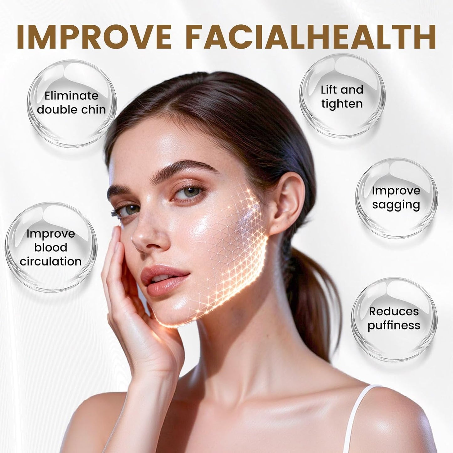 Skiennix Lymphatic Drainage Face Brush - Sculpt Jawline & Reduce Puffiness | 2 Pack for Glowing Skin