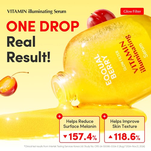 EQQUALBERRY Vitamin Illuminating Serum - Brightening 4% Niacinamide & Vitamin C | Dark Spot Care | 1.01 fl. oz