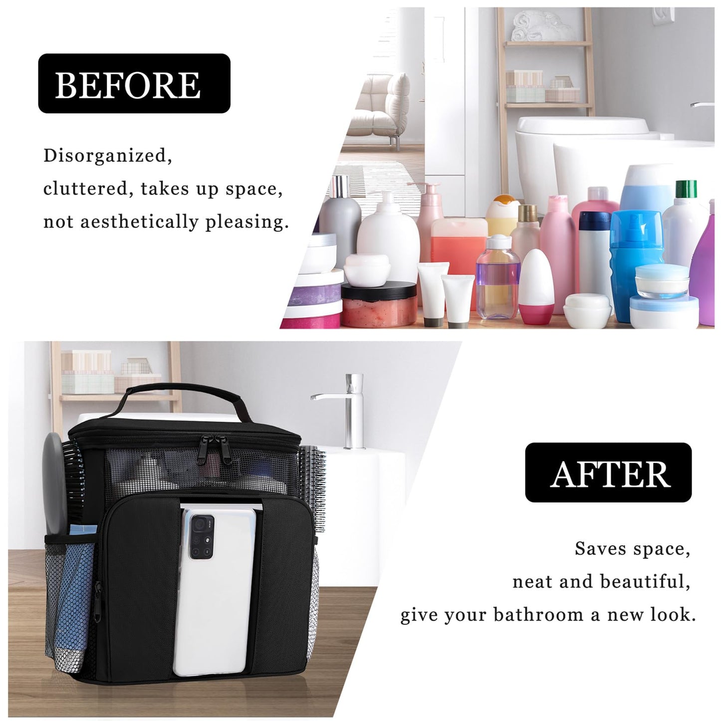 Dorm Room Essentials for College Students Girls Boys Guys,Shower Caddy,Travel Essentials Hanging Toiletry Bags for Traveling Women Men,Mesh Shower Caddies Portable for Camping,Gifts for Christmas