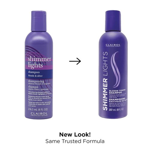 Clairol Professional Shimmer Lights Purple Shampoo - Neutralizes Brass & Yellow Tones | For Blonde, Silver, Gray & Highlighted Hair