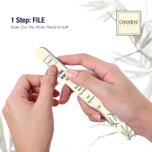 Onsen Secret Nail Care Kit | Spa-Quality Organic Cuticle Oil & Nail Buffer - 10ml - Long-Lasting Shine