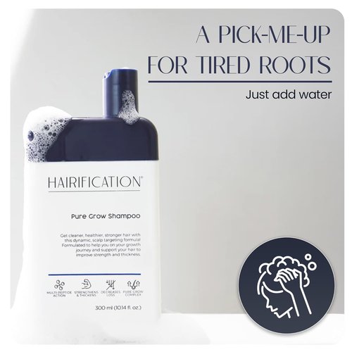 Pure Grow Shampoo - Lightweight Daily Cleanser for Fine Thinning Hair | Refreshing Scalp & Volume Boost - 300ml