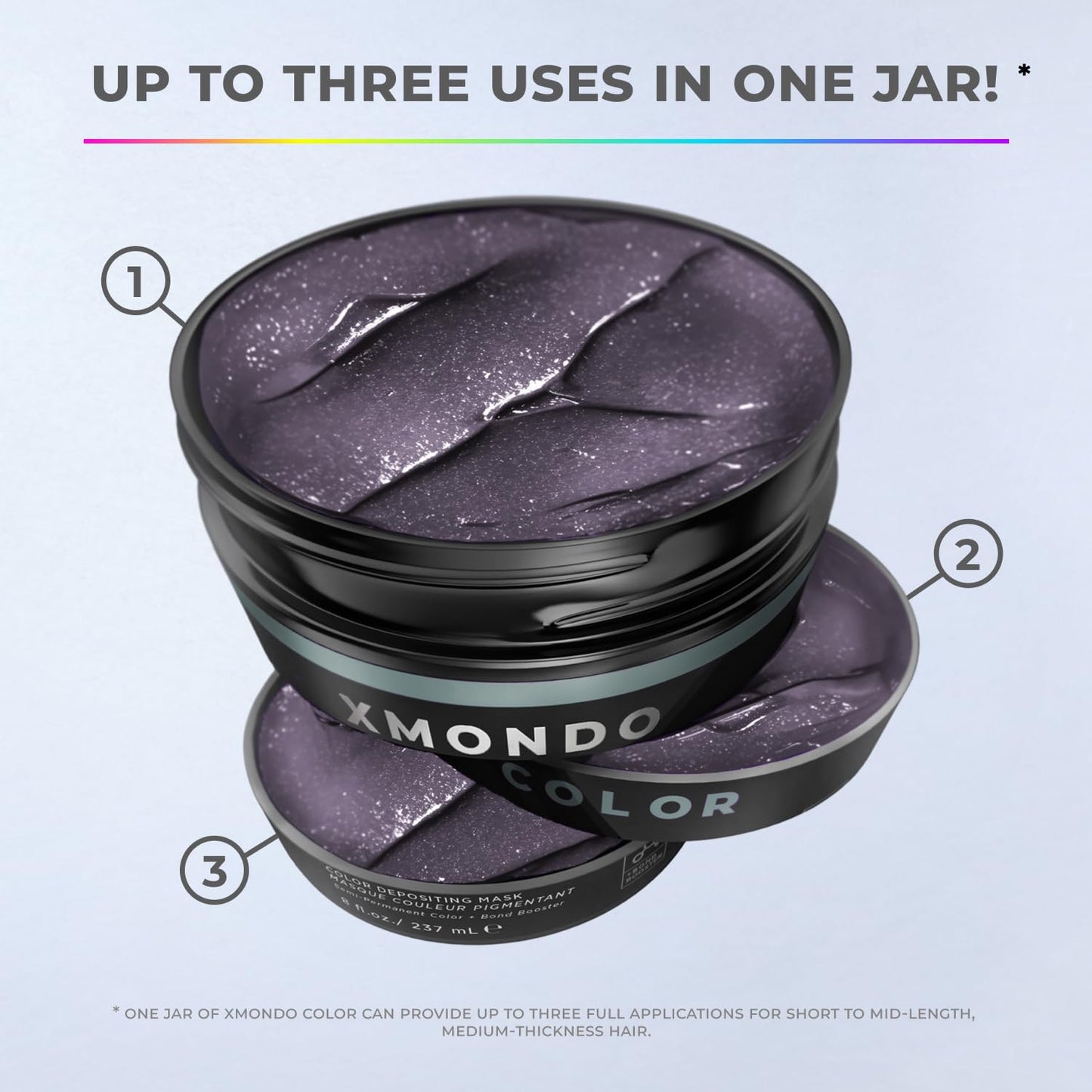 XMONDO Hair Color - Slate Grey Semi-Permanent Color | Vegan Formula with Hyaluronic Acid, 8 Fl Oz