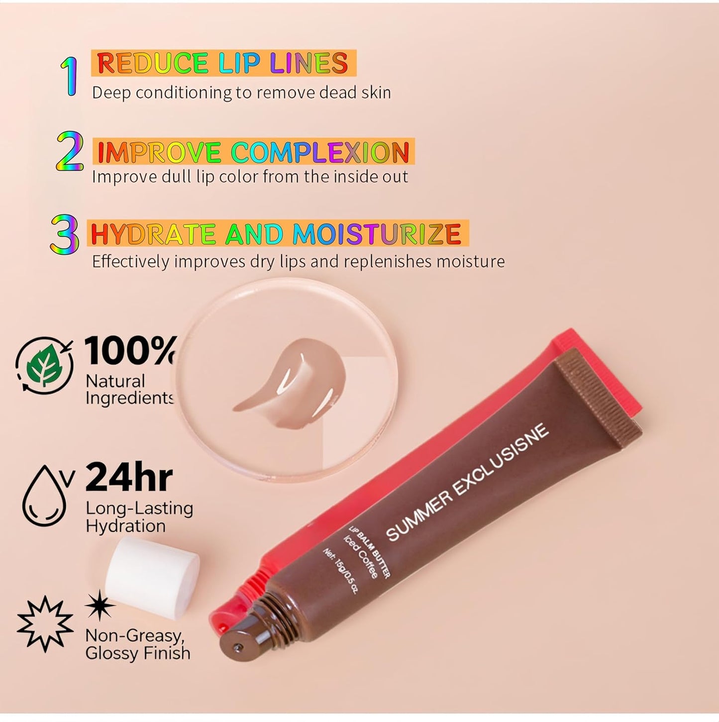 Skiennix Pink Guava Tinted Lip Butter Balm - Moisturizing & Nourishing Care for Smooth, Soft Lips