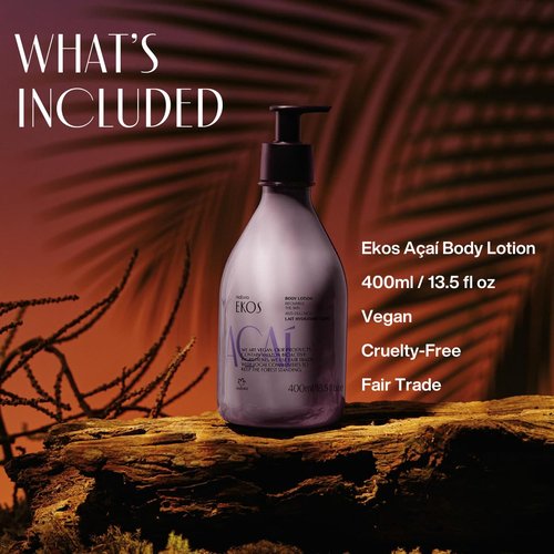Natura Açaí Body Lotion - Vegan Hydrating Moisturizer with Açai Oil for Smooth, Glowing Skin - 13.5 fl oz (400 ml)