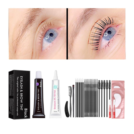 Skiennix Black Lash Tint Kit - Keratin Eyelash & Eyebrow Dye for Voluminous 6-Week Tint