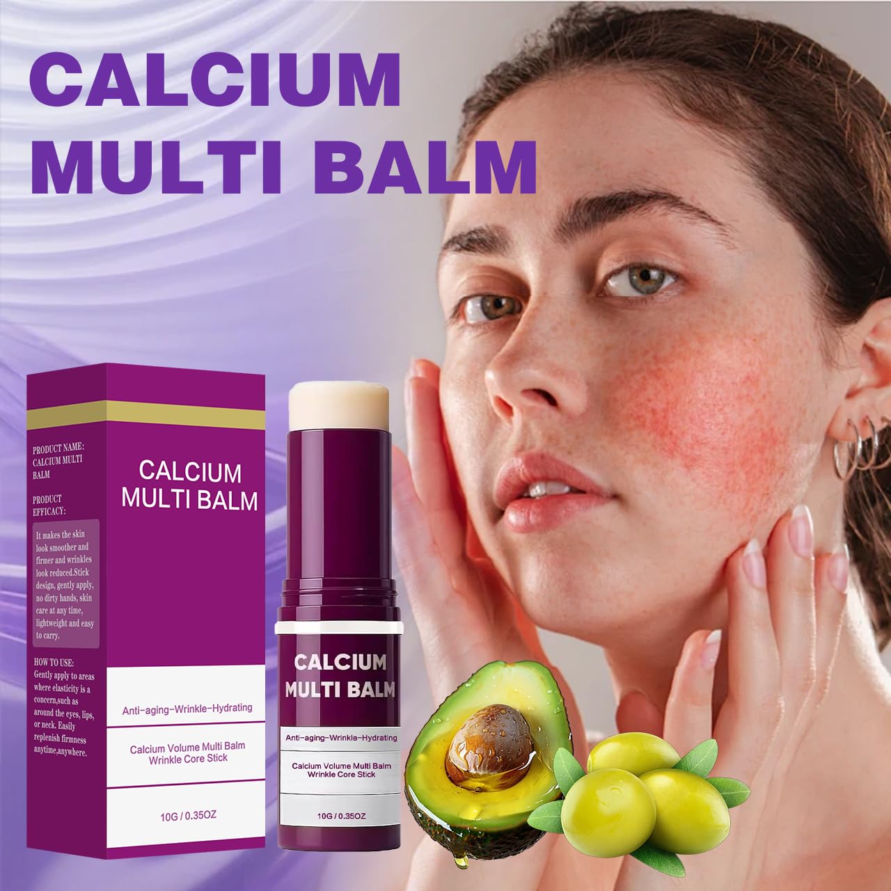 Skiennix Calcium Multi Balm Stick - Firming & Hydrating Collagen Cream for Face, Eyes & Neck