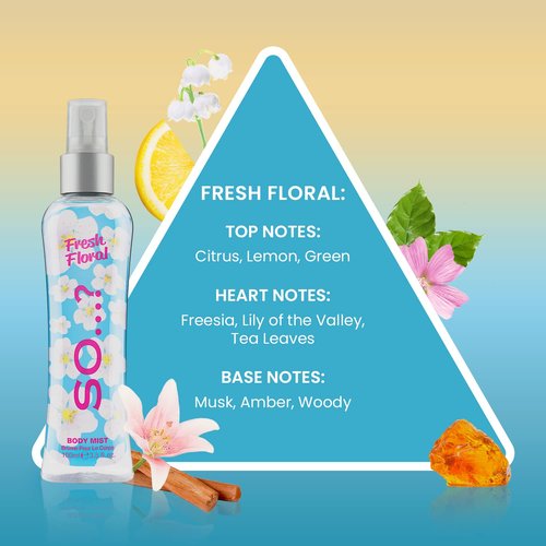 Fresh Floral Body Mist by So...? - Perfume for Women - Ideal Gifts - Body Spray for Women with Citrus, Green Notes and Freesia - 3.5 oz