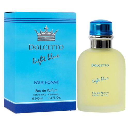 NovoGlow Dolcetto Light Blue Eau De Parfum for Men - Refreshing Woody Floral & Aquatic Fragrance | 3.4 Fl. Oz.