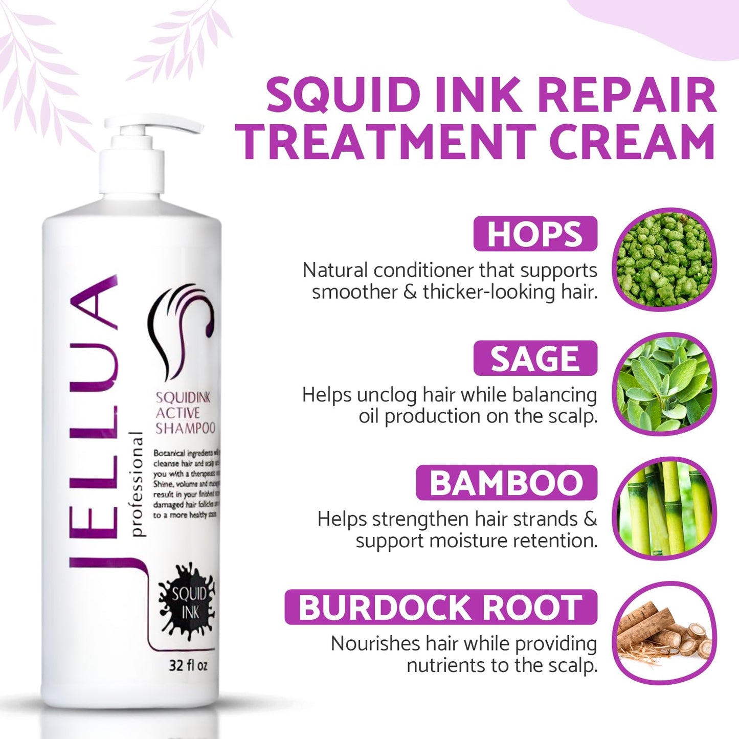 Squidink Active Shampoo - Nourishing Formula for Healthy Hair | 32 Fl Oz