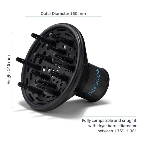 Bio Ionic Universal Diffuser - Fast-Drying Hair Dryer Attachment for Frizz Control & Shine | Fits 2.25" Blow Dryers