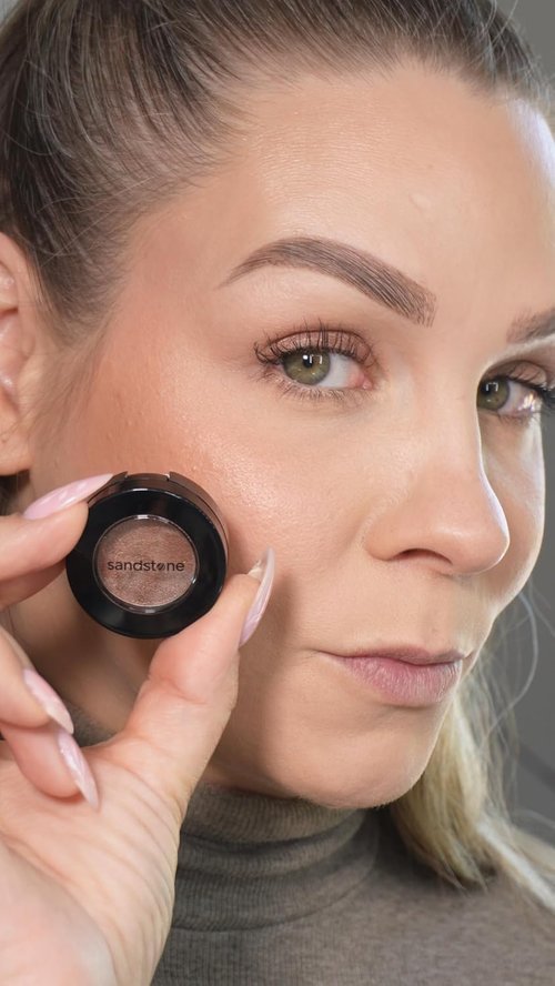 Sandstone Scandinavia Hypoallergenic Eyeshadow - Long-Lasting, Blendable Formula - Fragrance-Free & Vegan - 584 Dark Bronze