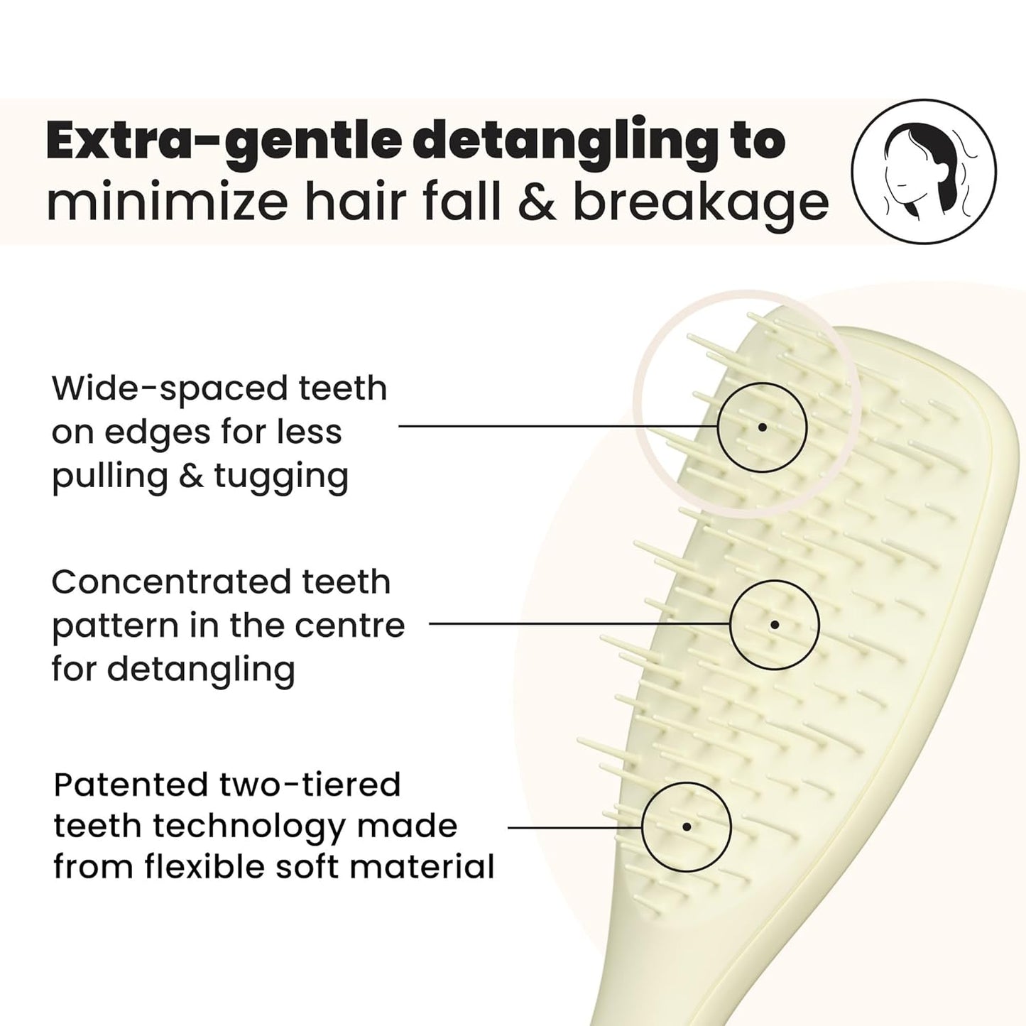 Tangle Teezer Extra Gentle Detangler Hair Brush - Minimize Hair Loss & Breakage | Chamomile Yellow