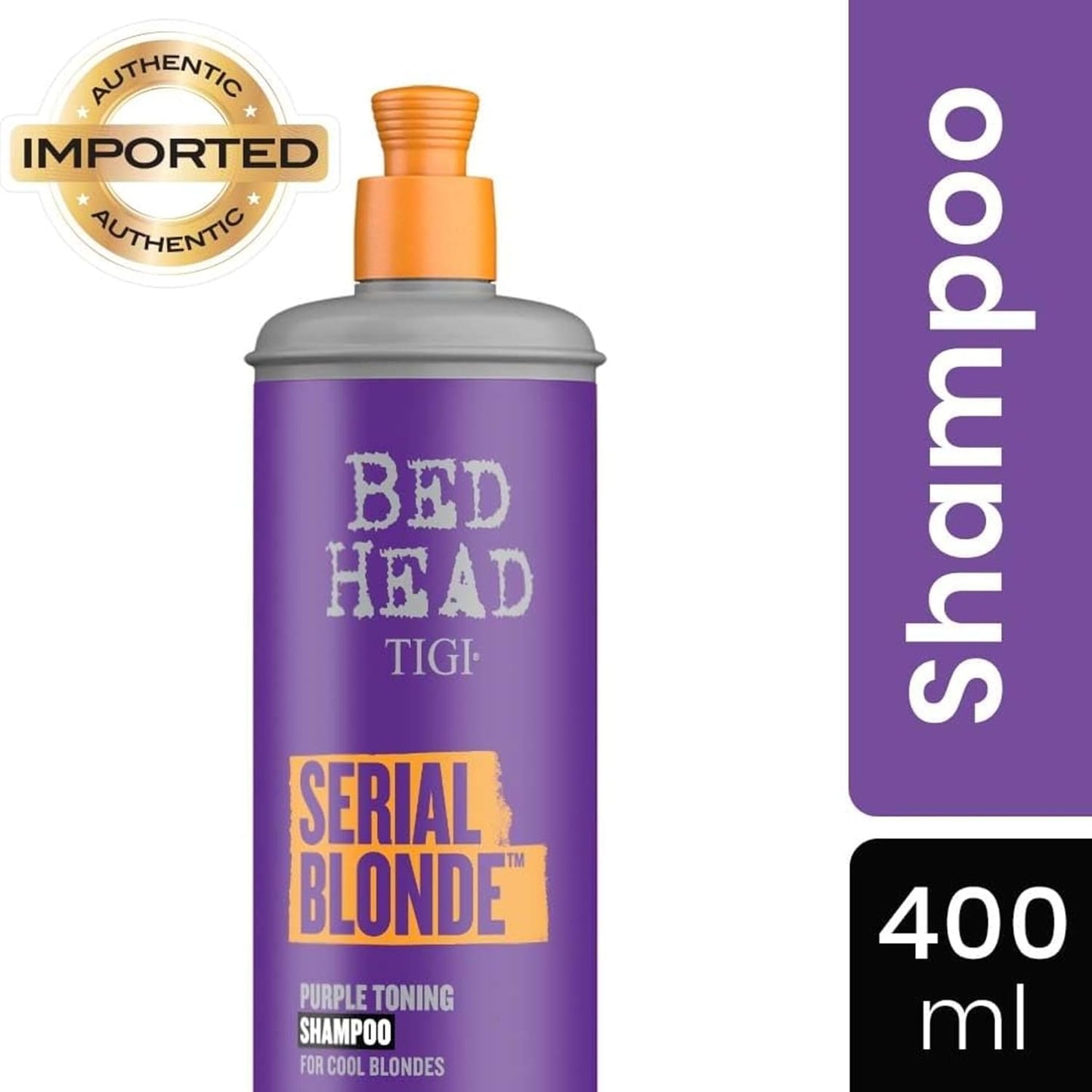 Bed Head by TIGI Purple Toning Shampoo - Neutralizes Brass Tones for Cool Blondes, 13.53 fl oz