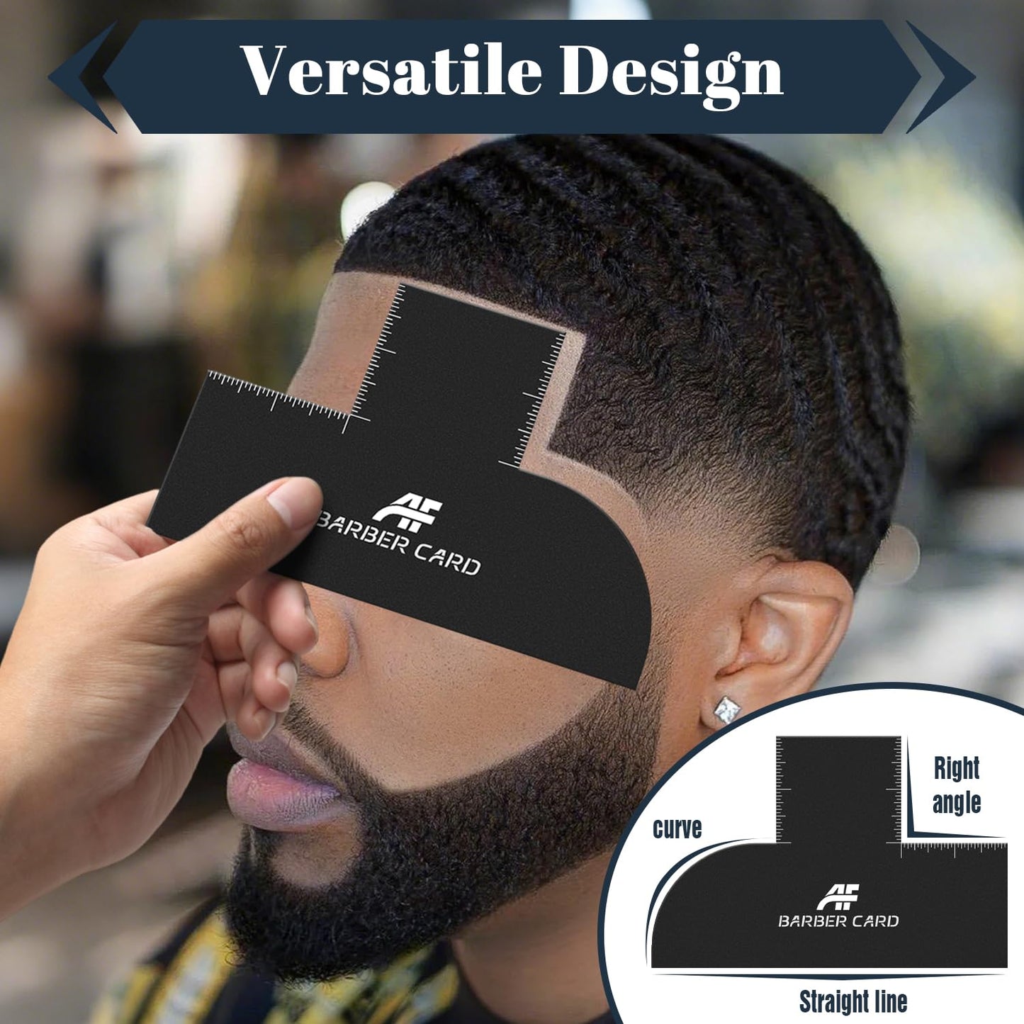 Skiennix Barber Enhancement Card - Reusable Measurement Tool for Precise Hairline Shaping | Black, One Size