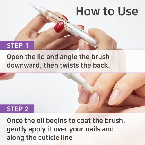 Baren Nail & Cuticle Oil Repair Essence Pen | Easy Pen Type | Strengthener for Damaged Nails | Korean Celebrity Nail Care Secret | Nail Growth Treatment with JoJoba Oil, Almond Oil, Vitamin E