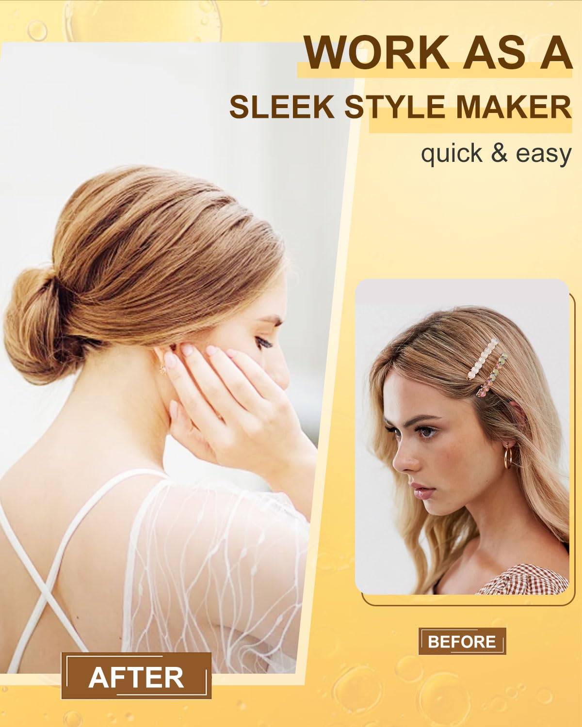 Skiennix Slick Back Hair Brush & Smoothing Cream - Non-Greasy Styling for All Hair Types