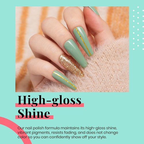 Beetles Green Gel Nail Polish, Emerald Olive Sage Green Eucalyptus Gel Polish 15ml Soak Off UV LED Day Nails Lamp Easter Spring Nails Art Manicure Salon DIY Home Gift for Her
