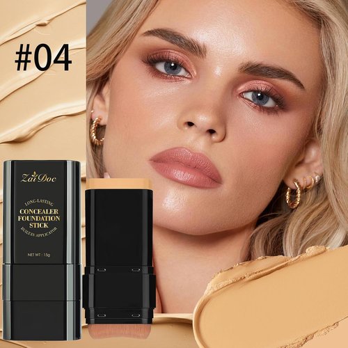 Regine Switzerland Foundation Stick - Dual-Ended 2-in-1 Longwear & Waterproof Concealer for Dark Circles & Blemishes - 2.09 oz (04#)