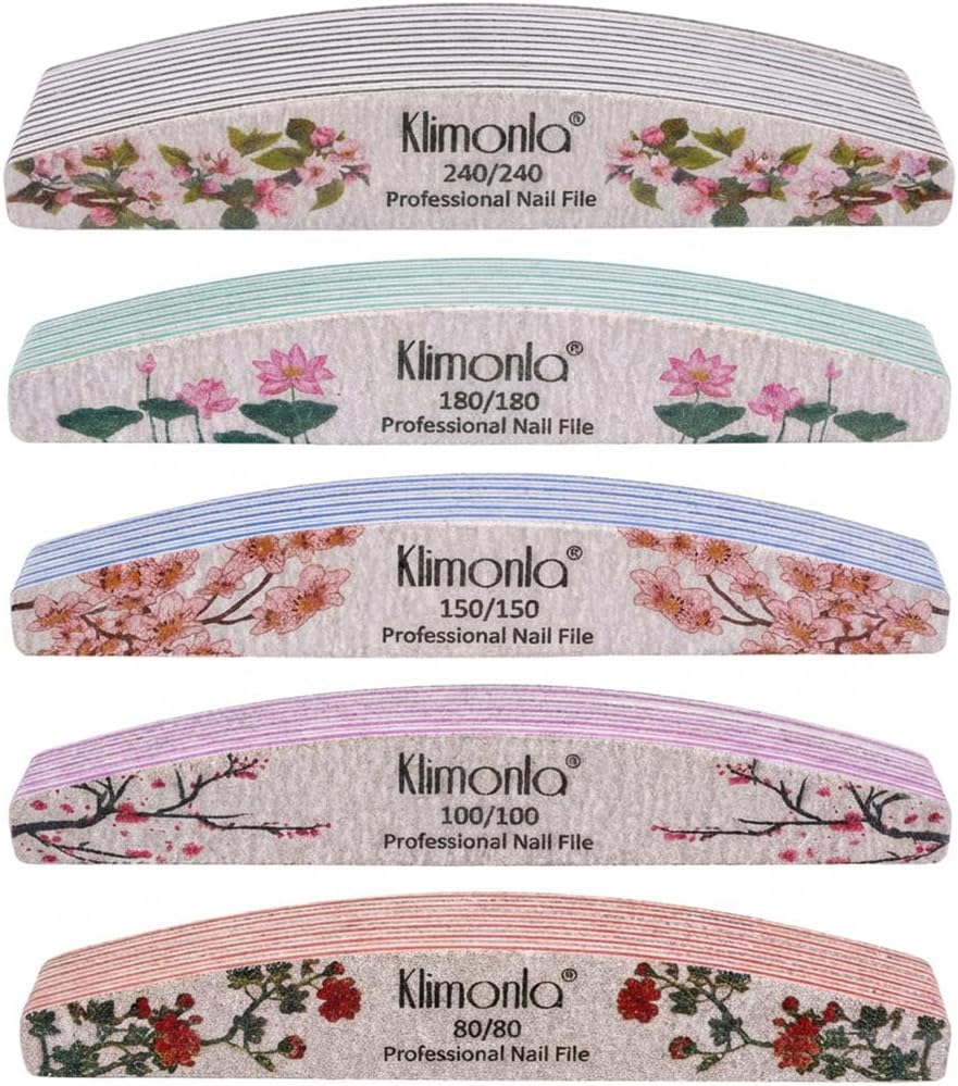 Skiennix 25PCS Floral Nail Files - Professional Double-Sided Emery Boards for Natural & Acrylic Nails | Various Grits 80-240