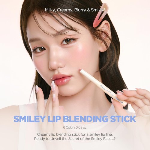 Lilybyred Smiley Lip Blending Stick - Korean 3-in-1 Multi-Use Lip Liner | Smooth, Long-Lasting Matte Finish, 0.028 oz (06 Chuckle with Me)