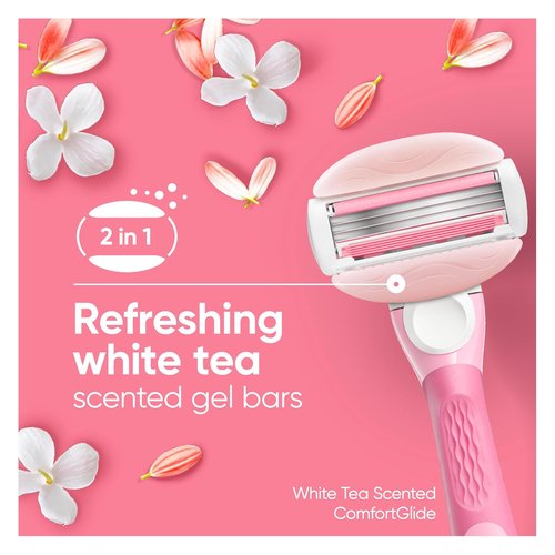 Gillette Venus ComfortGlide Women's Razor Blade Refills - White Tea & Olay, 6 Count Total