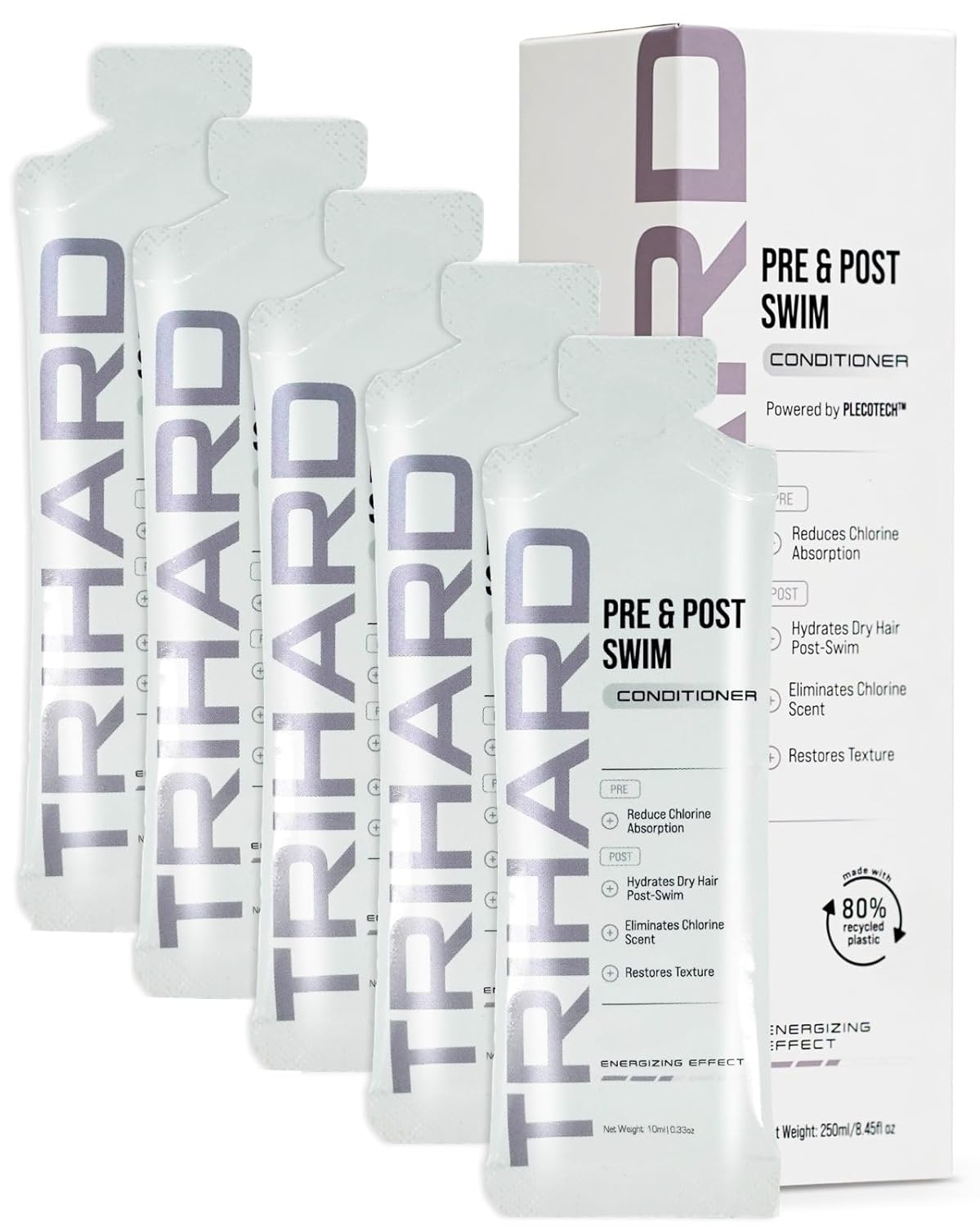 TRIHARD Pre & Post Swim Conditioner - Chlorine Removal Solution for Swimmers | Travel Size 8.45 fl oz