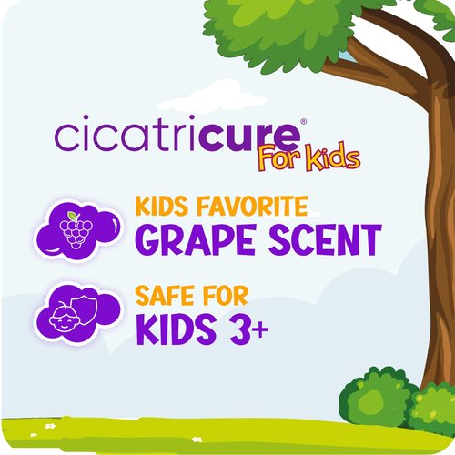 Cicatricure Advanced Scar Gel - Gentle Formula for Kids to Improve Scar Appearance | 1 oz Grape Scent