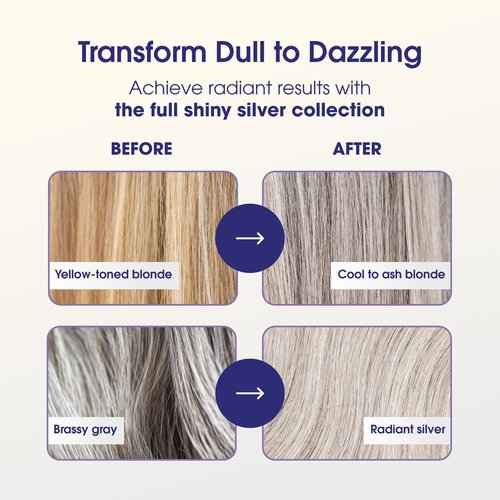One 'n Only Shiny Silver Ultra Shine Spray - Purple Hair Gloss with UV Protection for Blonde Hair (4 oz)