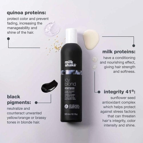 Milk_Shake Icy Blond Shampoo - Award-Winning Formula with Black Pigment for Cool, Ash-Toned Platinum Hair
