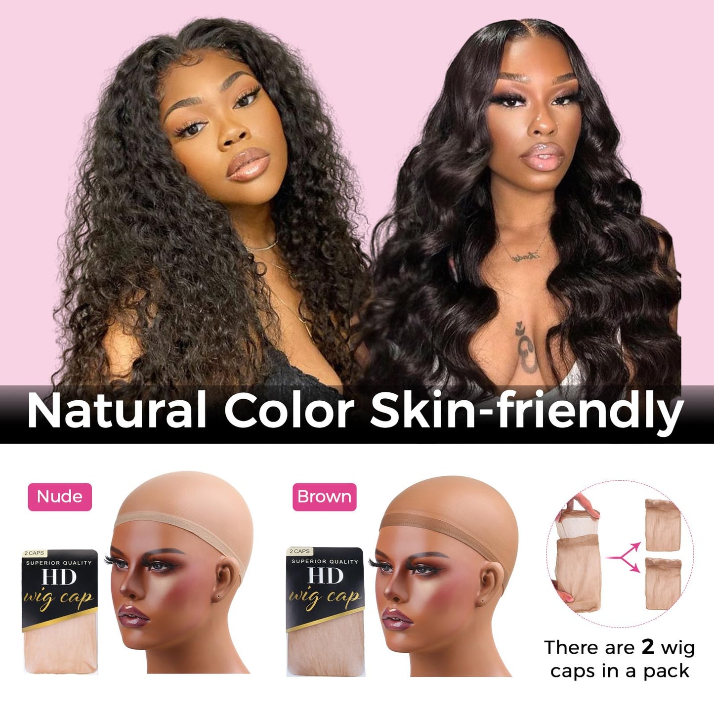 Lashey Wig Cap 12 Pieces Dark Brown Swiss Lace Wig Caps Skin-friendly Hair Cap for Wigs Breathable Ultra Thin HD Wig Caps for Women
