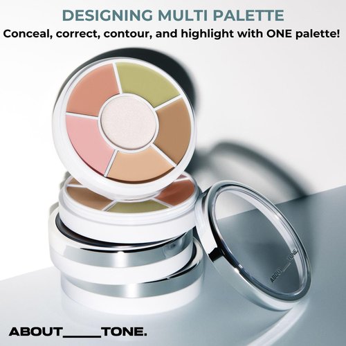 ABOUT TONE Multi Palette - All-In-One Concealer, Corrector & Highlighter for Flawless Coverage