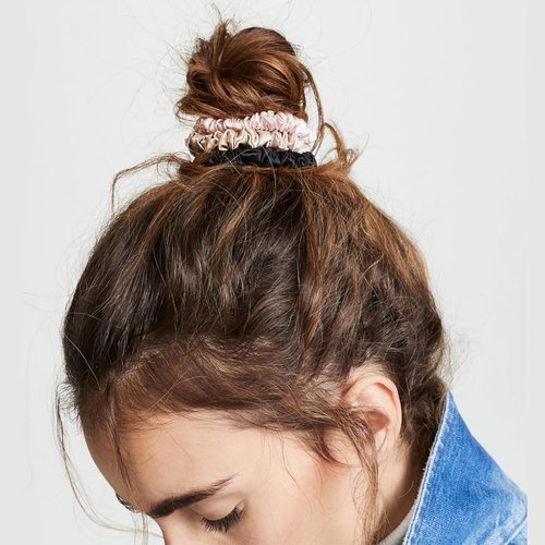 LILYSILK Pure Silk Scrunchies - Colorful Hair Bow Ties for Women | Soft & Cute 10pc Mini Set