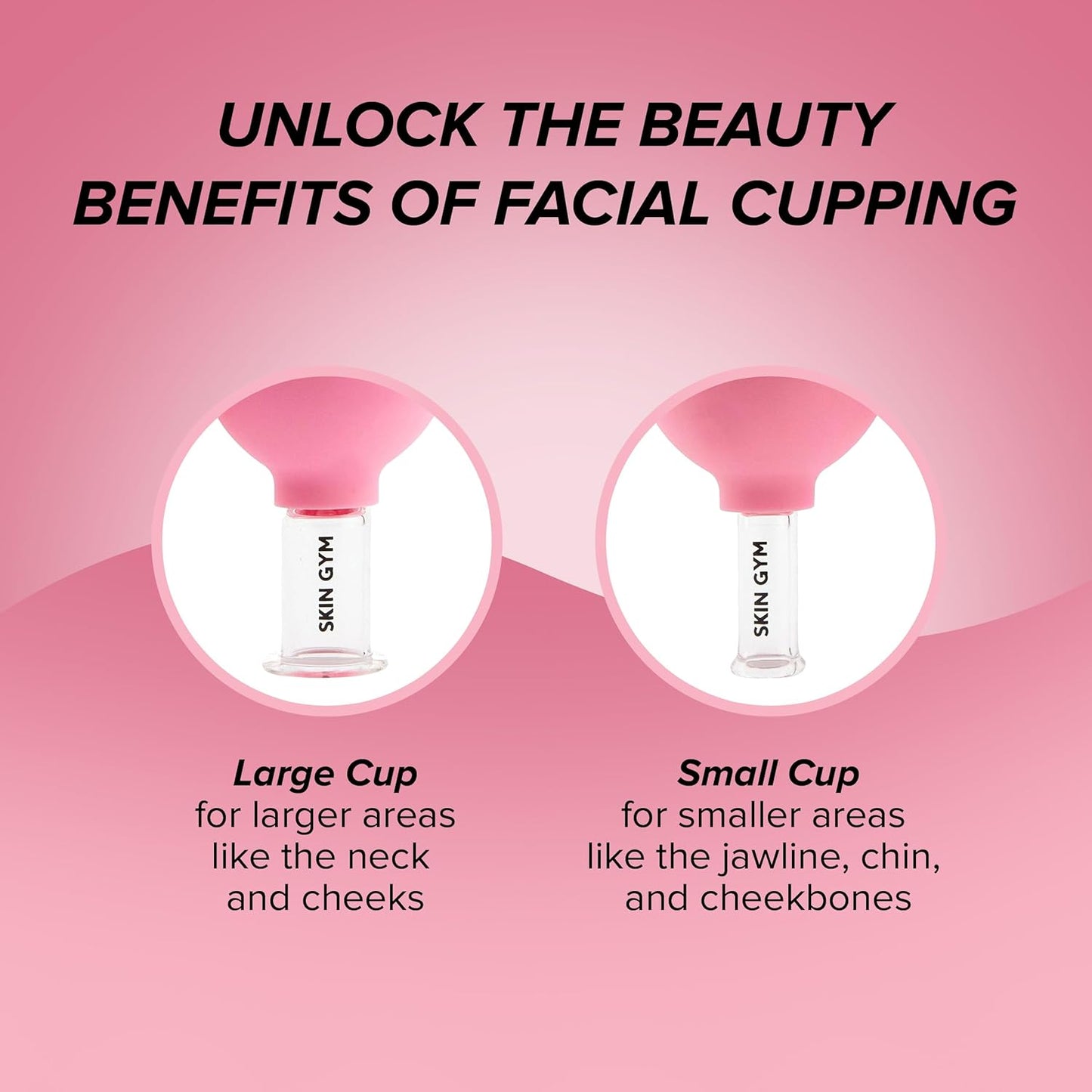 Skin Gym Facial Cupping Set - Glass Therapy Tools for Lymphatic Drainage & Anti-Aging | 2-Piece Set