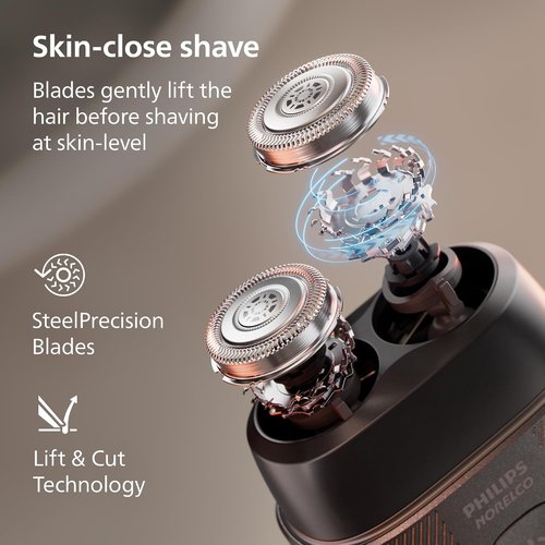 Philips Norelco Shaver 500 Series - Compact Electric Shaver with Lift & Cut System, Steel Blades, Wet & Dry Use
