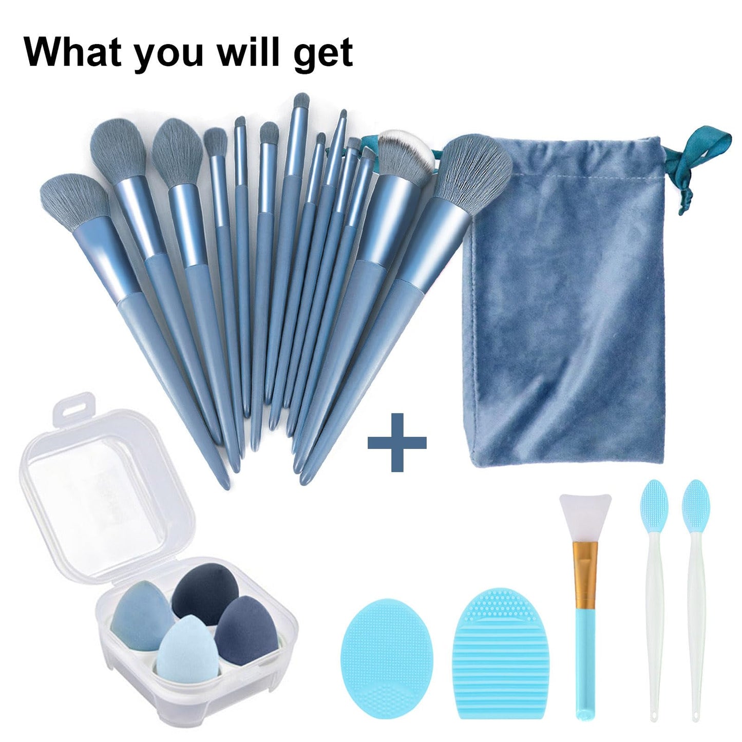 Koccido Makeup Brushes 22 Pcs Makeup Kit,Foundation Brush Eyeshadow Brush Make up Brushes Set (Blue, 22 Piece Set Large)