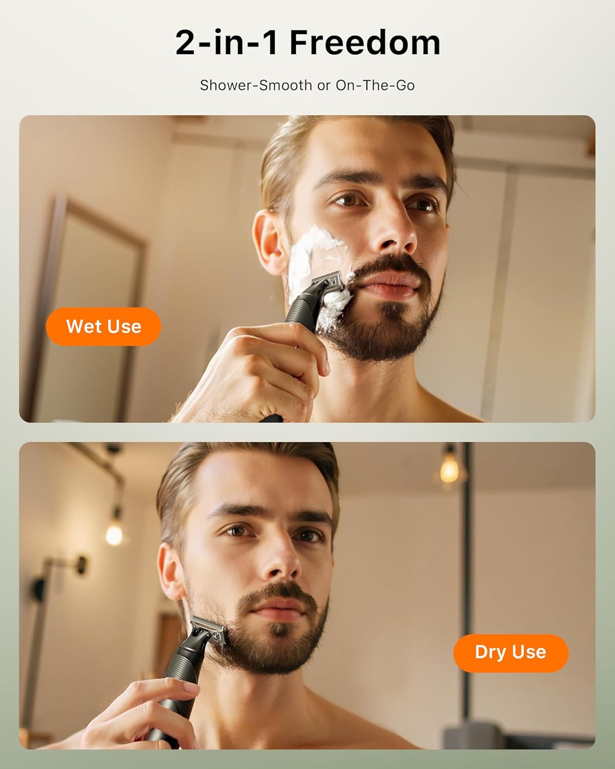 Skiennix Beard & Body Hair Trimmer - All-in-One USB-C Fast Charging, Waterproof Groomer, Black