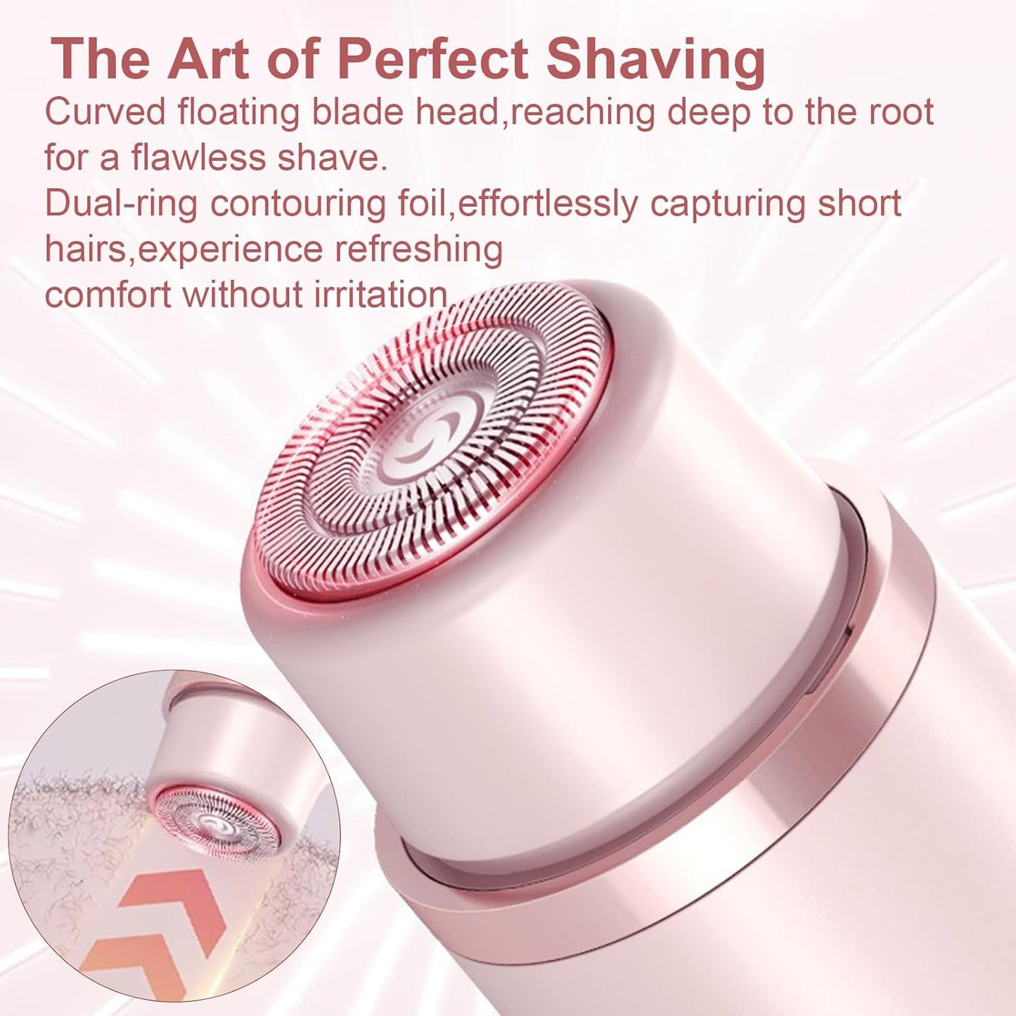 Skiennix 2-in-1 Electric Shaver for Women - Rechargeable Wet & Dry Body Trimmer (Pink)