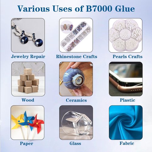 FITTDYHE B7000 Glue Clear with Precision Tip，50Ml B7000 Glue Clear for Rhinestones Glue for Crafts, Multipurpose Jewelry Glue for Fabric DIY Craft Makeup Shoes Jewelry Making Nail Art