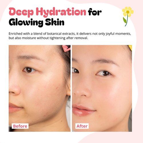 Epielle Rabbit Character Face Masks - Fun Korean Skin Care 6-Pack | Perfect for Spa Parties & Gifts