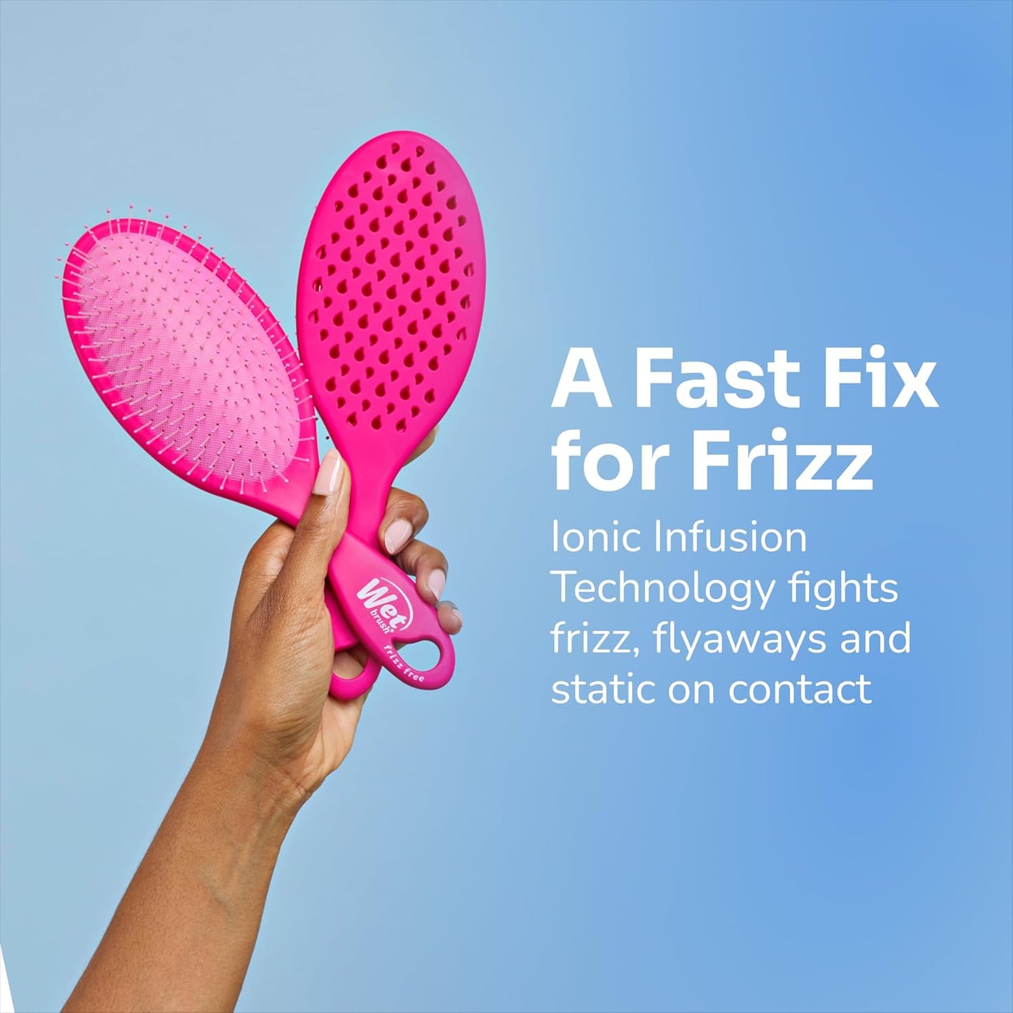 Wet Brush Frizz-Free Detangler Brush - Ionic Technology for Smooth, Frizz Control | Pink, Ideal for All Hair Types