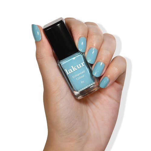 LONDONTOWN Lakur Nail Polish - Long-Lasting Blue Color, Streak-Free & Chip-Resistant | 21+ Free Non-Toxic Vegan Formula, 0.4 Fl Oz