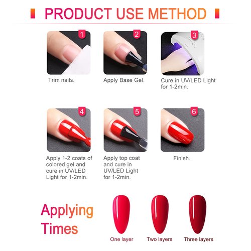 VENALISA 15ml Dark Burgundy Red Gel Nail Polish, Deep Cherry Red Gel Polish Color Soak Off UV LED Nail Art Starter Manicure Salon DIY at Home, 0.53 OZ