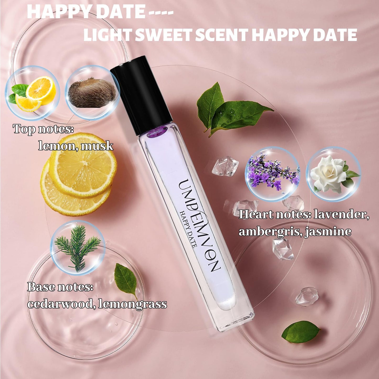 Umpeimvon Roll On Perfume Oils for Women Long Lasting, Pheromones Perfume Body Oil, Travel Size 0.33 Fl. Oz