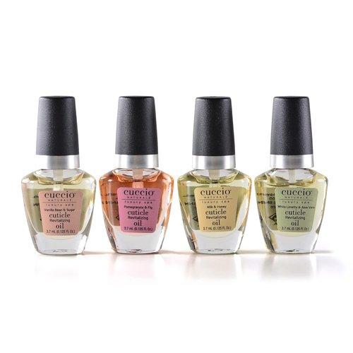 Cuccio Naturale Mini Cuticle Revitalizing Oils - Winter Hydration for Dry Cuticles & Nails | Paraben-Free Spa Fragrances, 4 Pc Gift Set