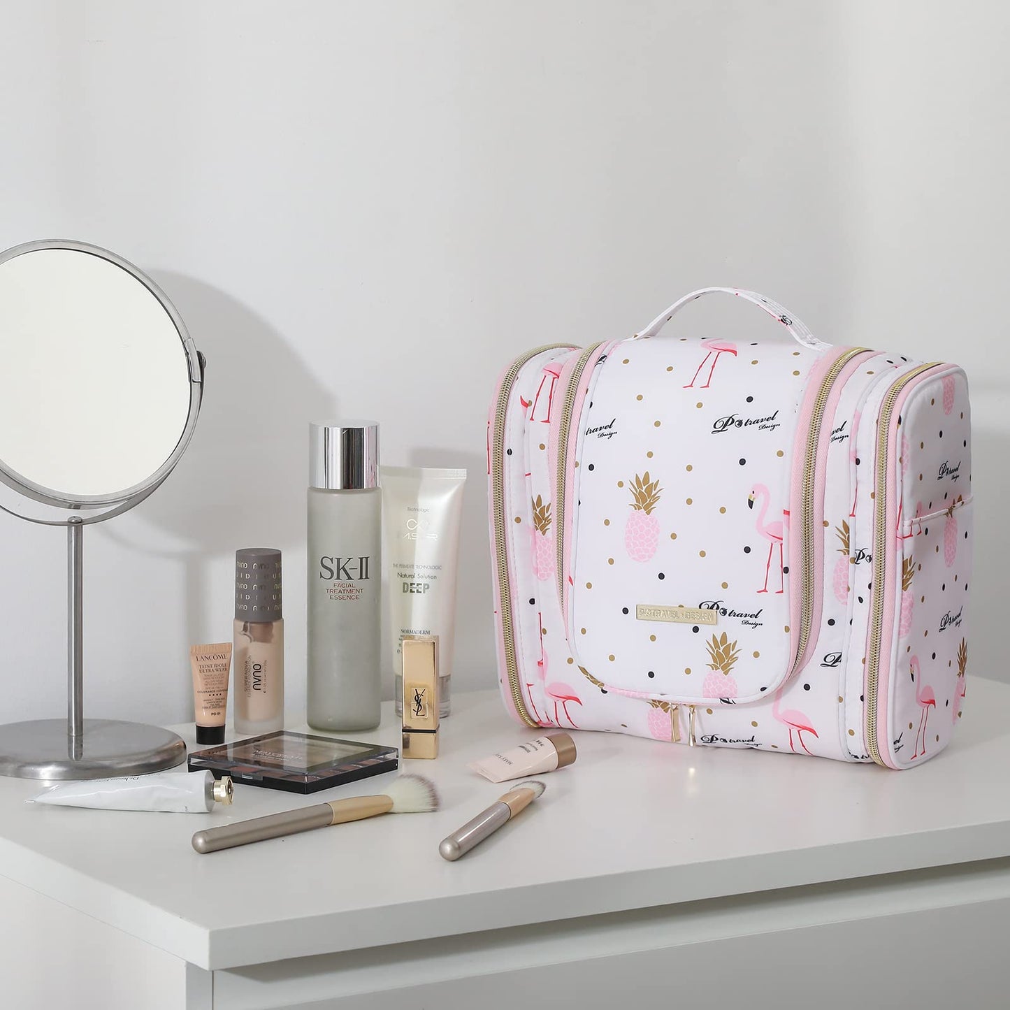 Lychii Hanging Toiletry Bag for Women, Cosmetic Makeup Bag Travel Organizer, Large