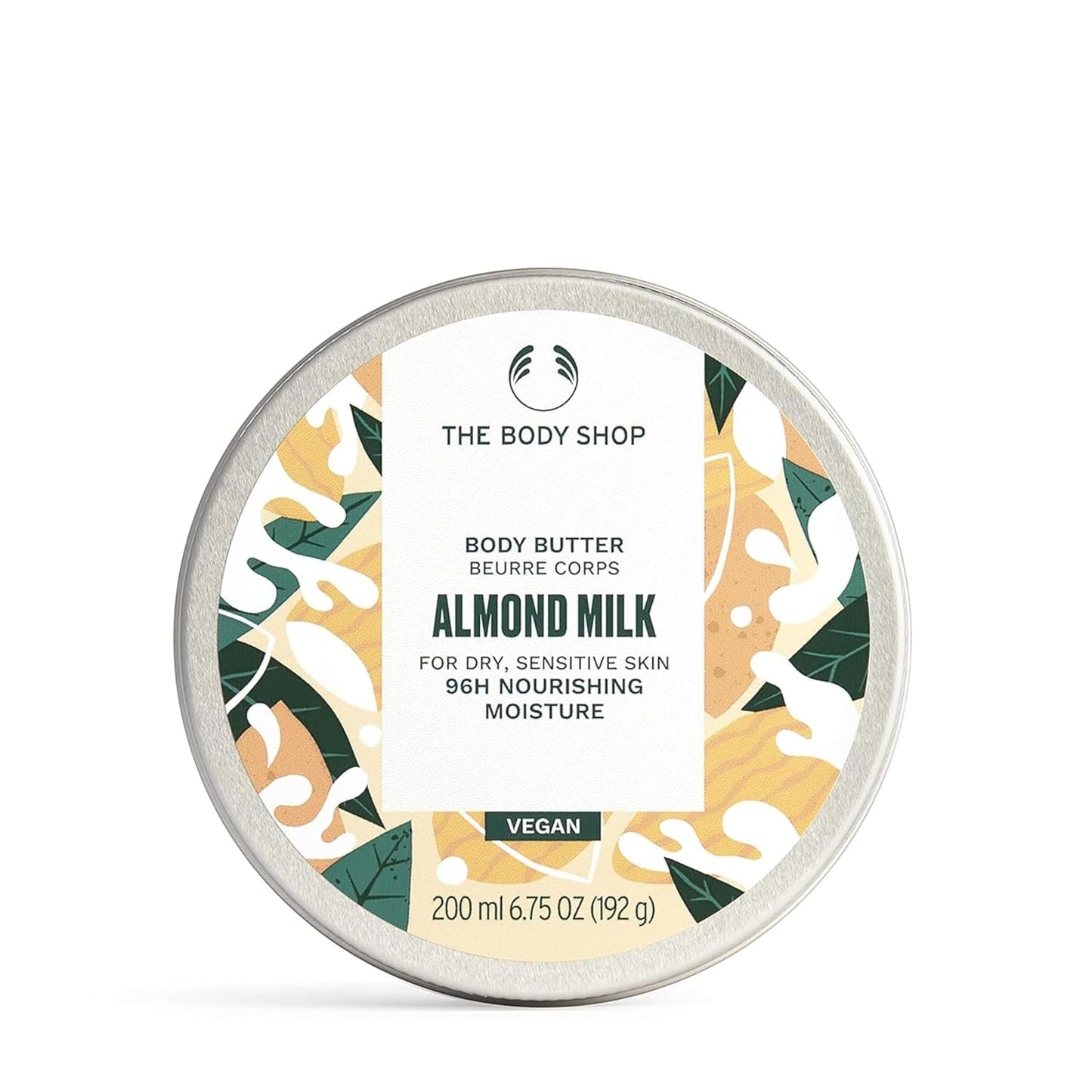 The Body Shop Almond Milk Body Butter - 96H Nourishing Moisture for Dry, Sensitive Skin | 200 mL / 6.75 Oz
